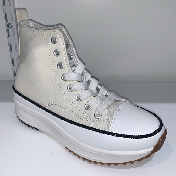 WHITE HIGH TOP CANVAS SNEAKERS - Picture 5 of 9